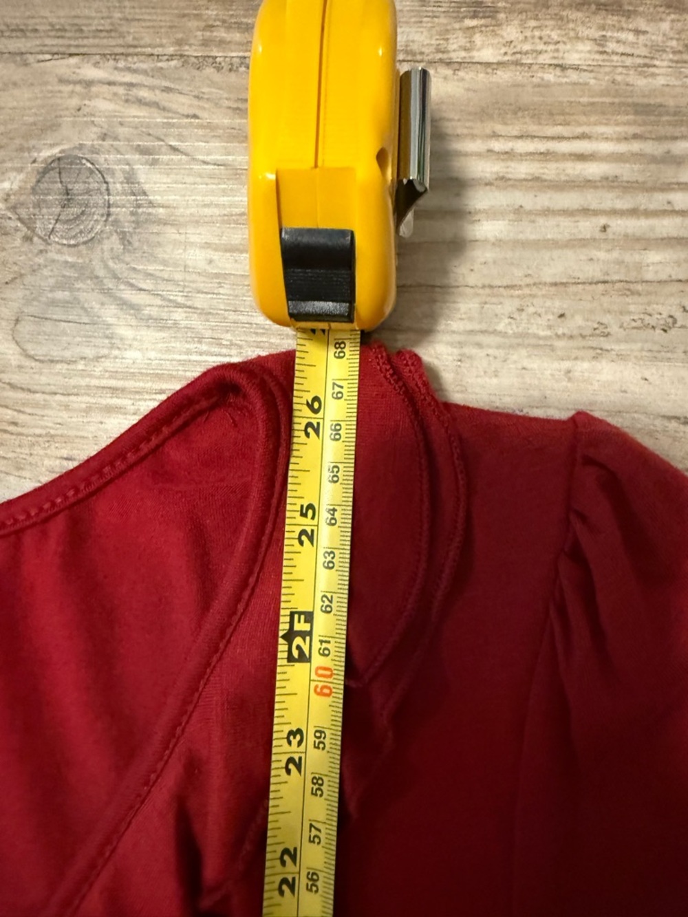 Maurices Deep Red Ruffled V-Neck Ruched Short Sleeve Top - Picture 7 of 9